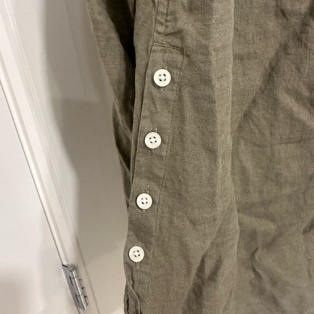 SIDE BUTTON LINEN BAND COLLAR POPOVER - Picture 8 of 9